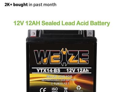 Brand New WEIZE YTX14-BS 12V 24AH Battery – Never