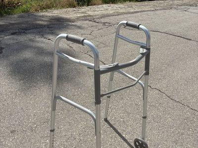 Medical Walker with Wheels & Forearm Crutch - Mobility Aid Set