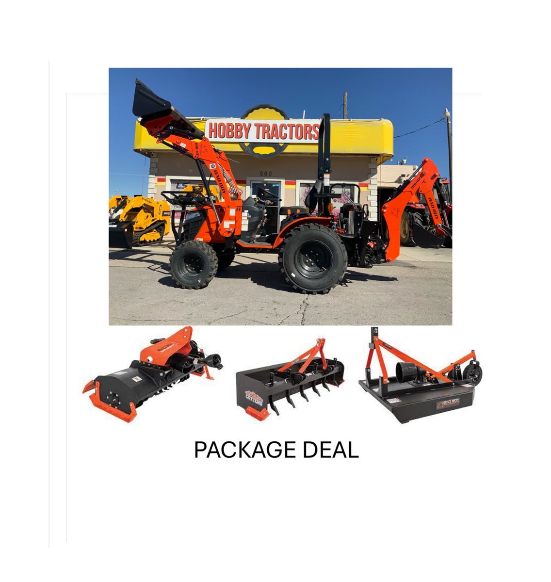 Bad Boy 1025H Tractor PACKAGE DEAL!