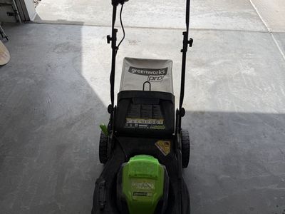 80V Greenworks lawnmower with battery and charger