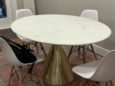 West Elm Marble Pedestal Table