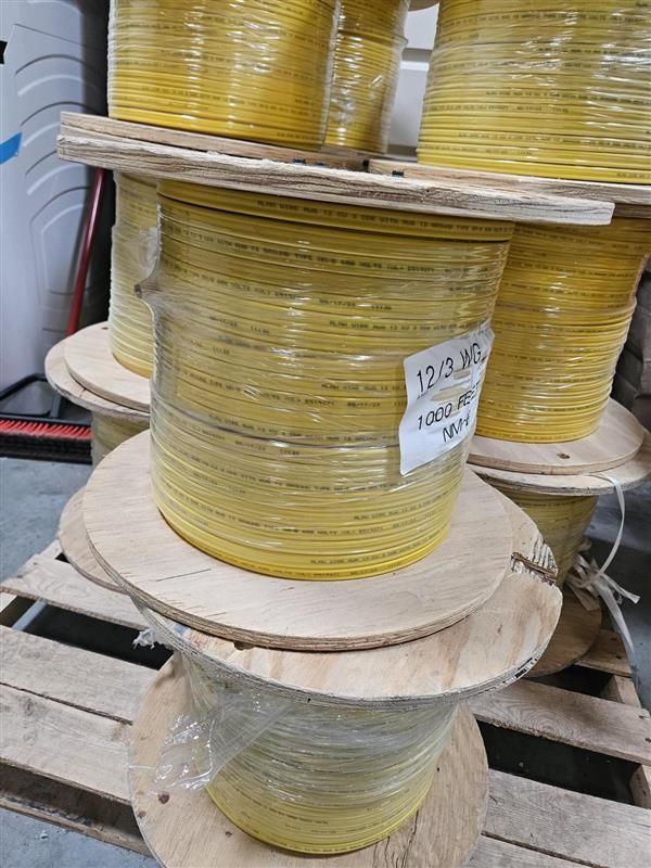 Alanwire 12/3 WG NM-B Non-Metallic Sheathed Cable Wire - 1000 ft Spools (Set of 13) $800 a roll OBO