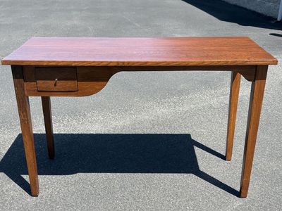 Sweet vintage Mid Century wooden desk w small drawer. Great entryway table too. Antique MCM