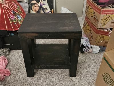 Black wood night stand