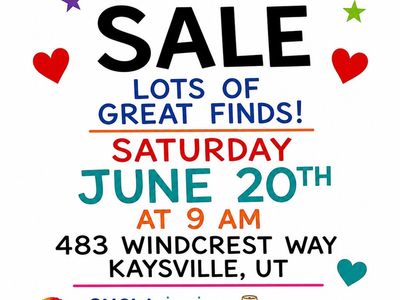 Huge Yard Sale - Saturday, June 20th at 9 AM in Kaysville, UT! Lots of Great Finds & Unclaimed Packages!