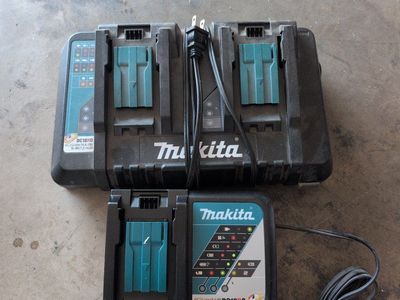Makita 18V LXT Battery Chargers DC18RD Dual Port & DC18RC Single Port