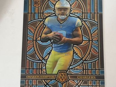 2025 Panini Mosaic Football Stained Glass Omarion Hampton Rookie Card RC #15 Chargers