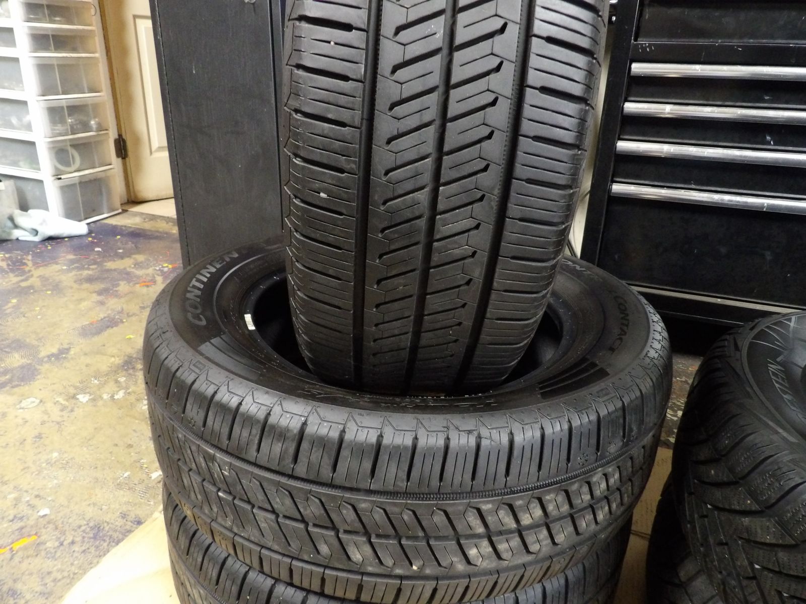 215/60r16 continental control contact PAIR OF TWO USED TIRES