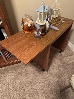 small laminate wood desk / utility table