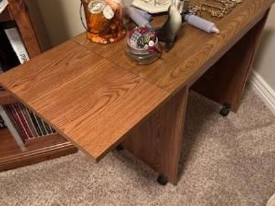 small laminate wood desk / utility table
