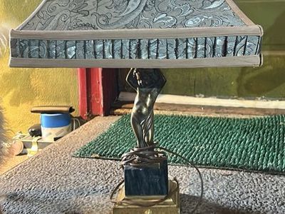 VTG Hollywood Regency Cherub brass /marble Lamp