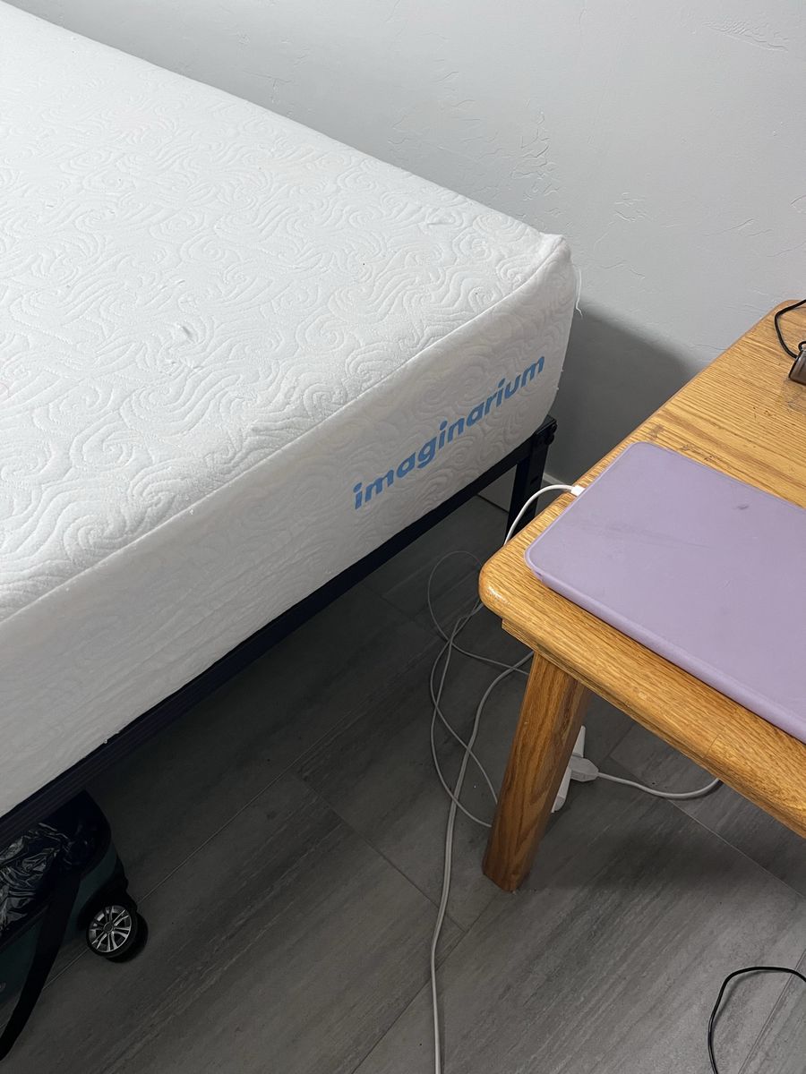 Sturdy KING Metal Bed Frame with KING Mattress