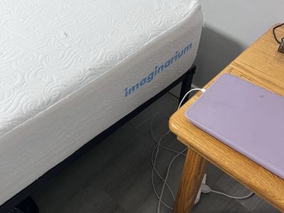 Sturdy KING Metal Bed Frame with KING Mattress