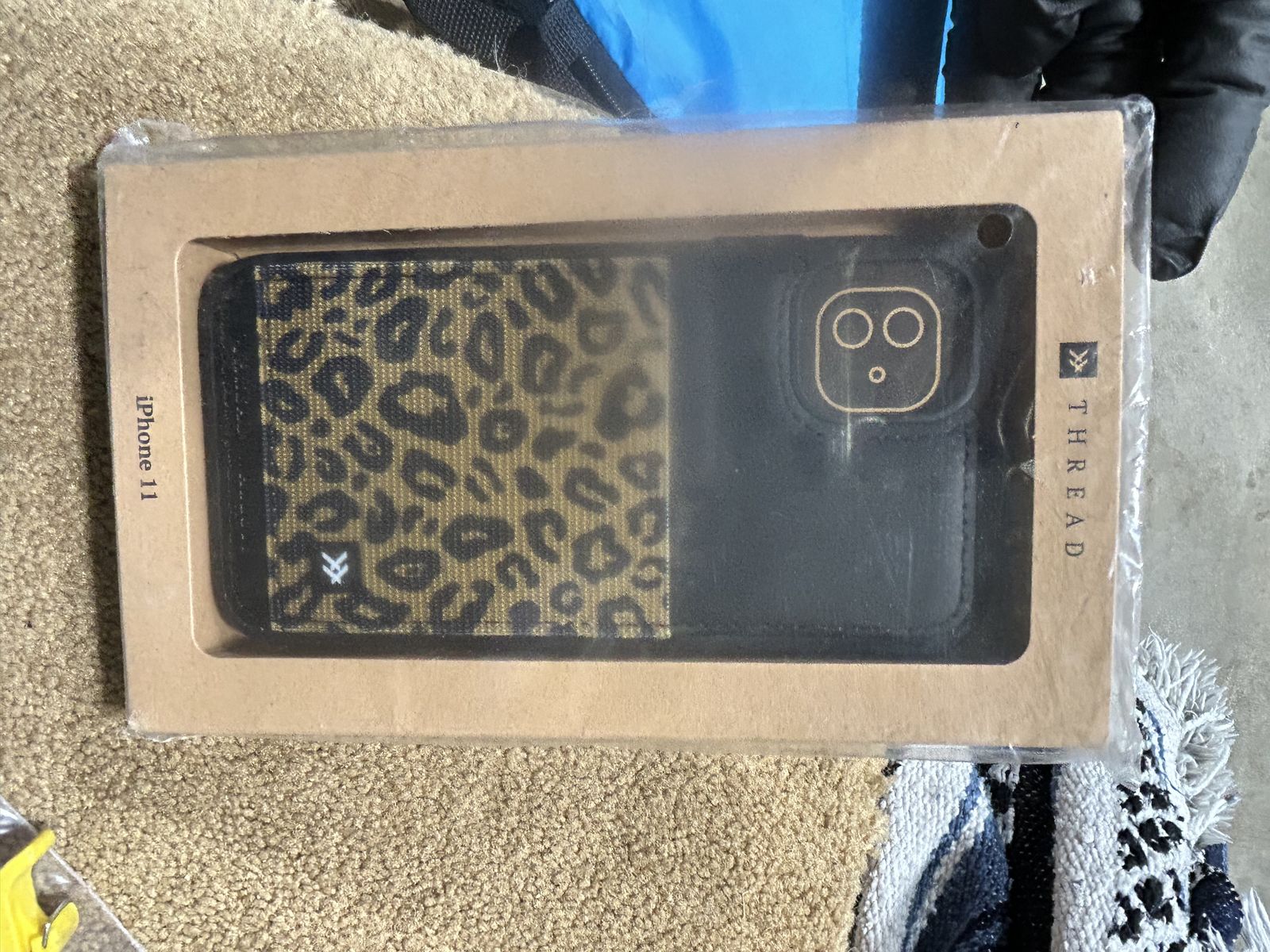 NIB Thread Iphone 11 black Leather Wallet Case