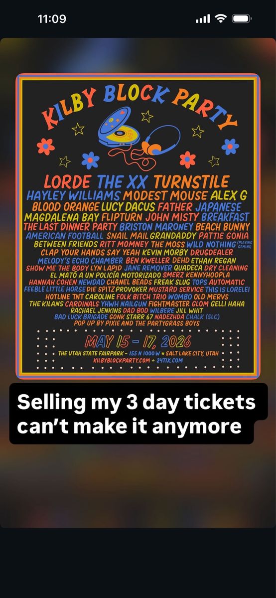 Kilby block party 3 day - GA (willing to trade)