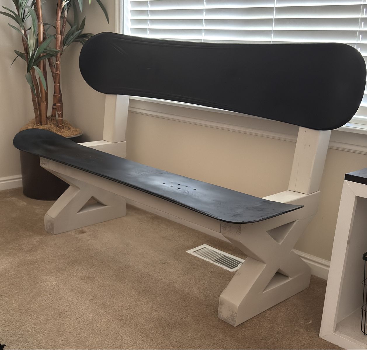 Unique Handmade Snowboard Bench
