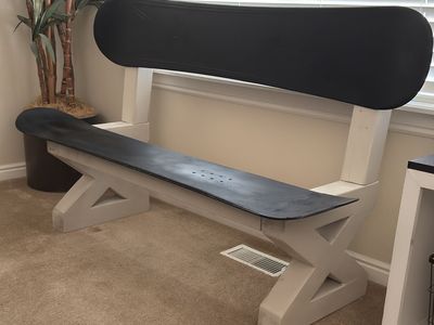 Unique Handmade Snowboard Bench