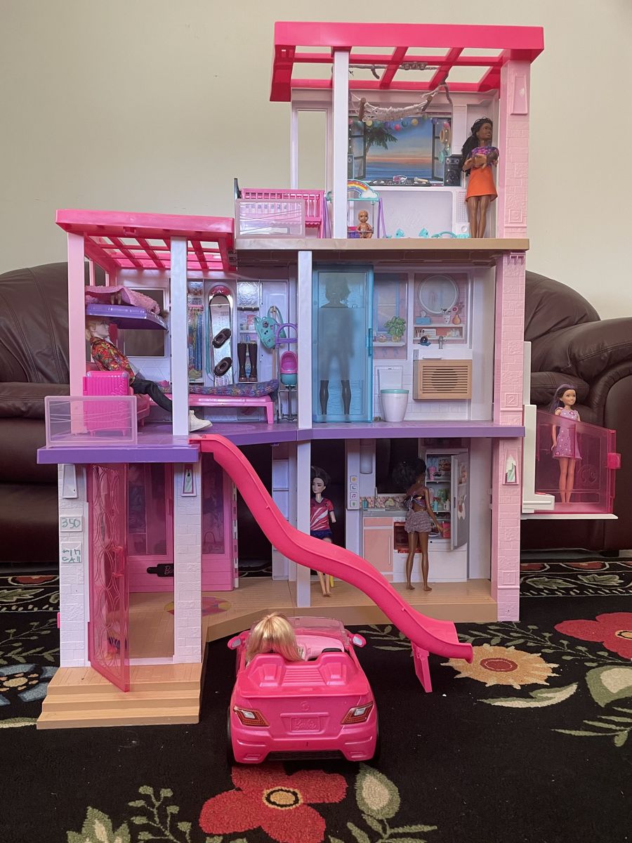 Barbie Dream House + Furniture + Accessories + Convertible Car + Barbies & Kens & Babies + Clothes & Shoes!!!
