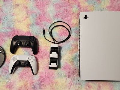 PS5 Digital Edition w/ Two Controllers + Charging
