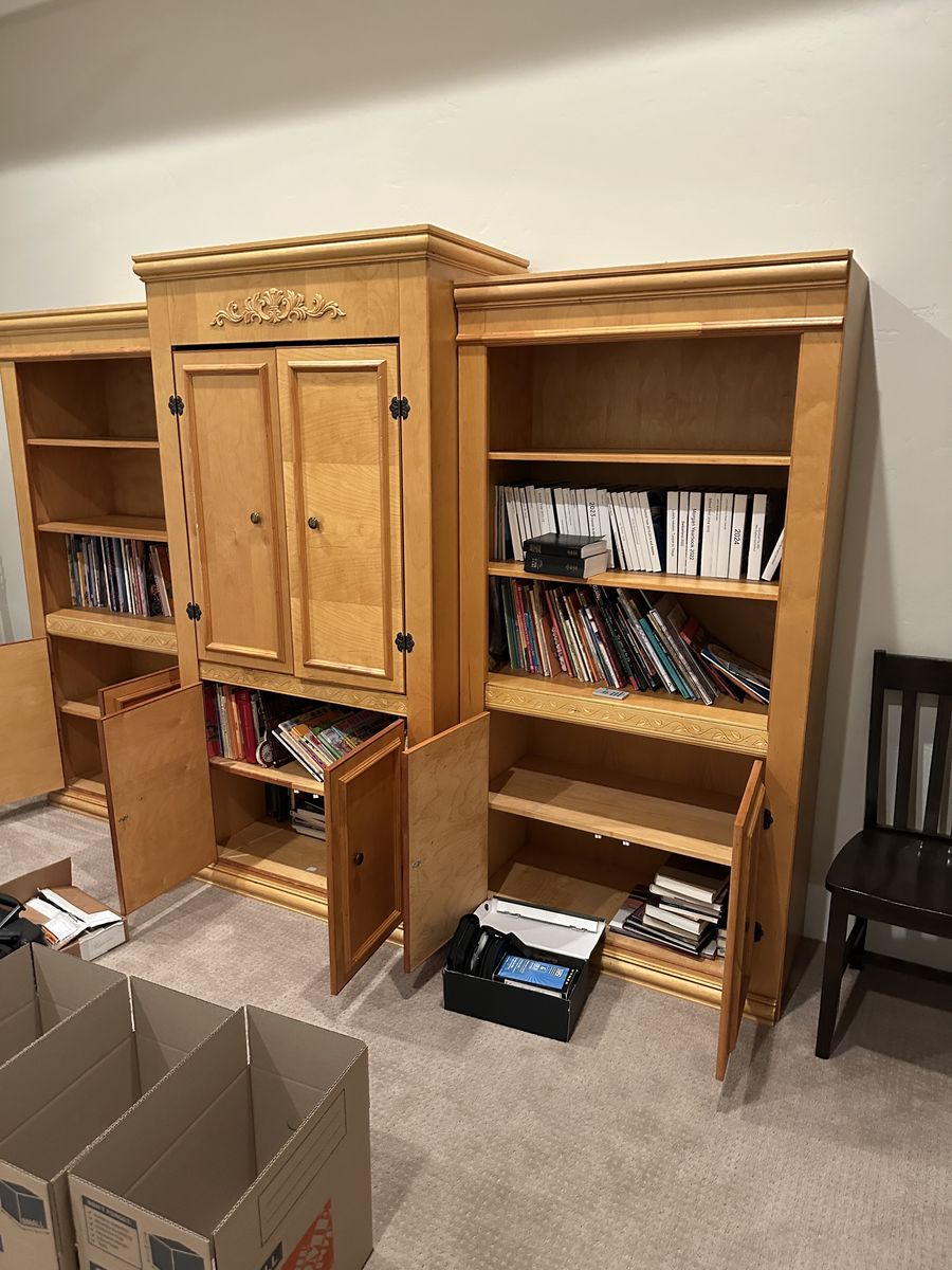 Solid wood armiore with side shelves