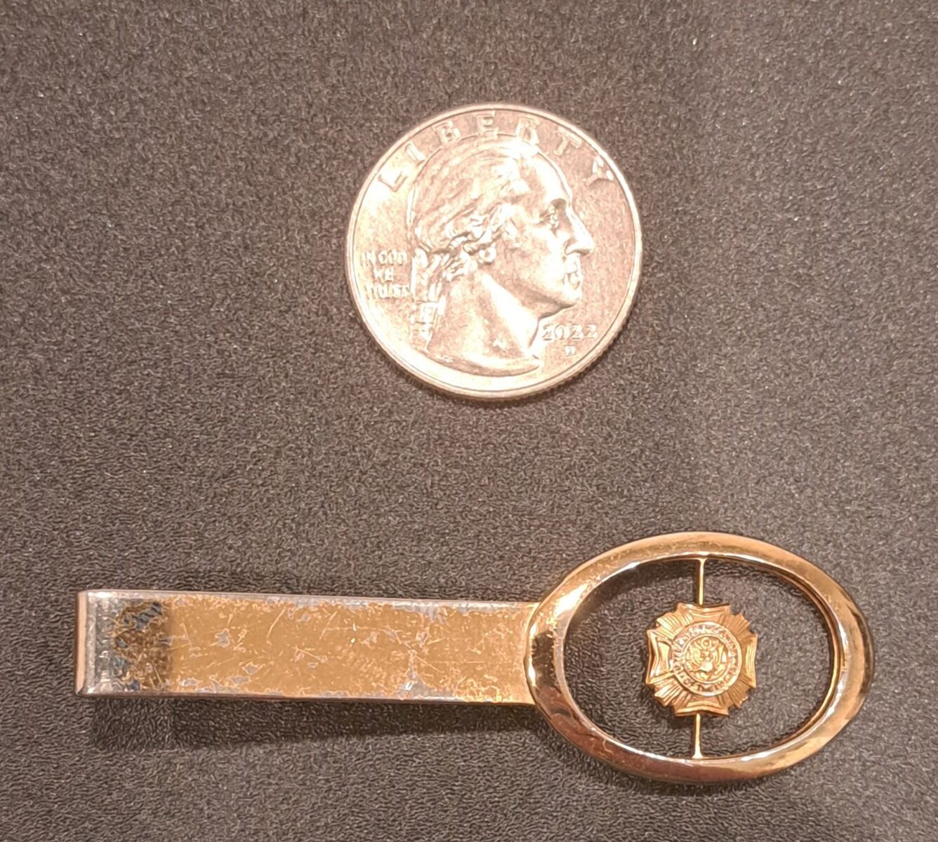 Vintage Gold Vets of Foreign War (VFW) Tie Clip