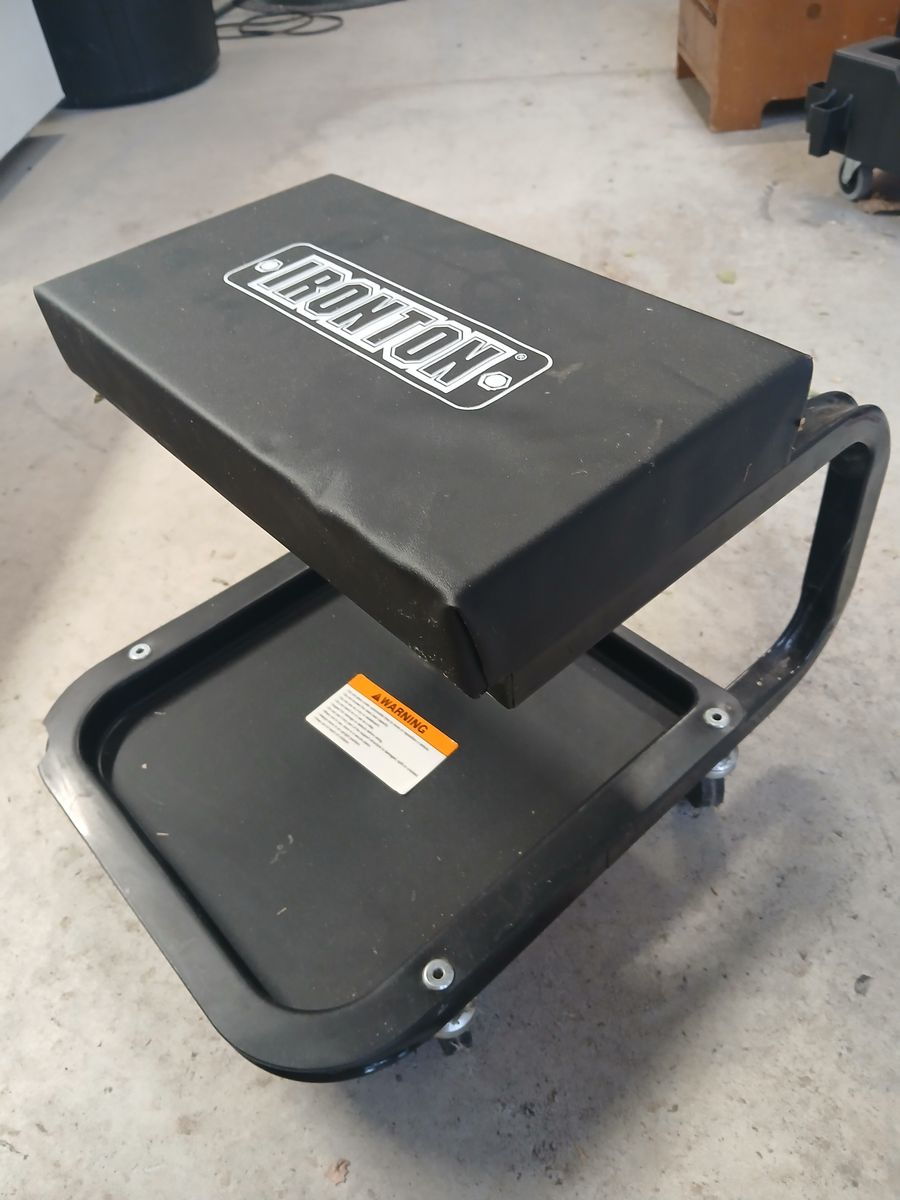 Ironton Rolling Mechanic Seat Creeper Stool with Storage Tray