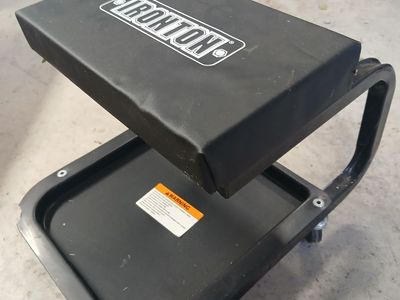 Ironton Rolling Mechanic Seat Creeper Stool with Storage Tray