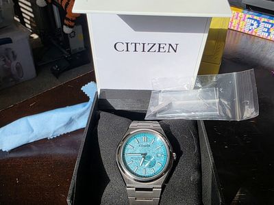 Citizen Tsuyosa Automatic Titanium Watch - Light Blue Dial with Box