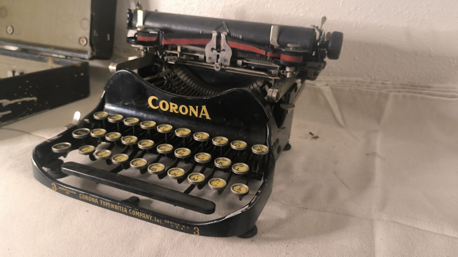 Corona 3 Folding Typewriter, 1917, with Case