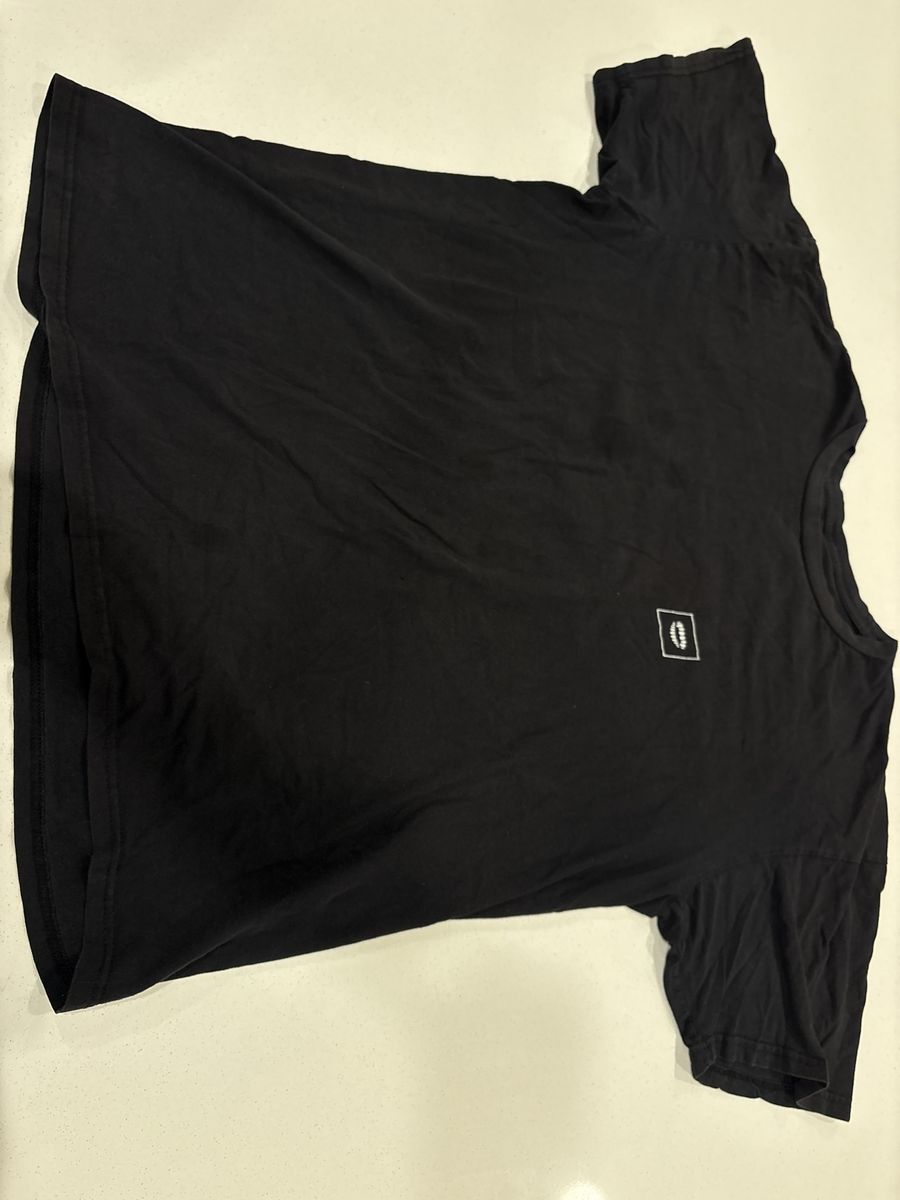 CHOMP Men's Size XL Black Graphic T-Shirt Wolf Lightning Back Print