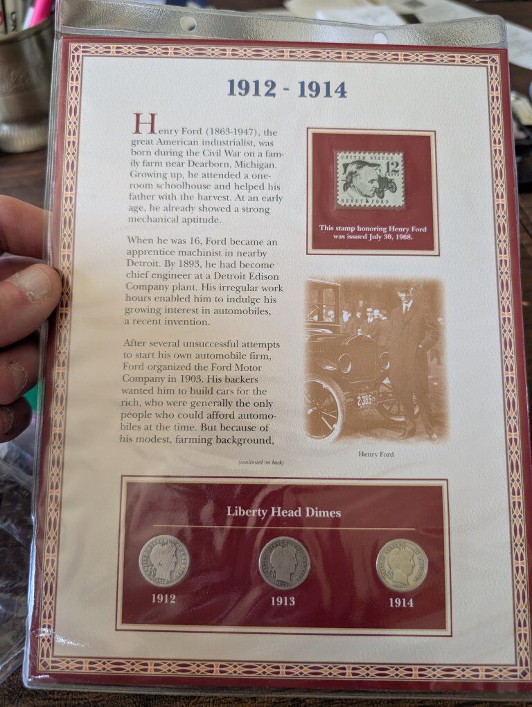 1912 1913 1914 Liberty Dimes Henry Ford 68 stamp