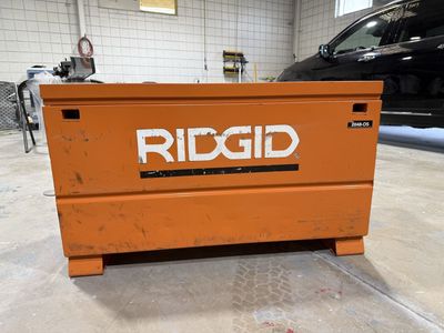 RIDGID 2048-OS On-Site Storage Equipment Box - Heavy-Duty Orange Jobsite Chest