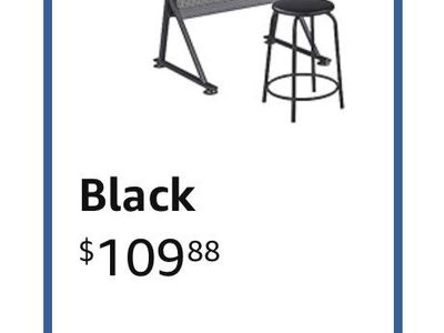 Height Adjustable Black Drafting Table Drawing Desk Art Craft Station w/ Stool & Storage
