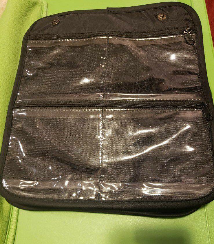 Black Jewelry Travel Case - Zippered/4-Piece