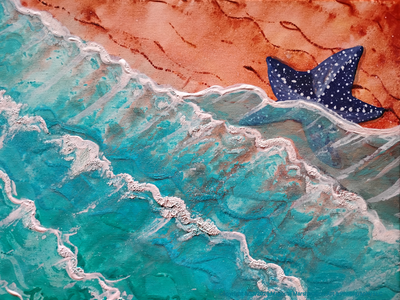 Starfish on the beach - Original Painting
