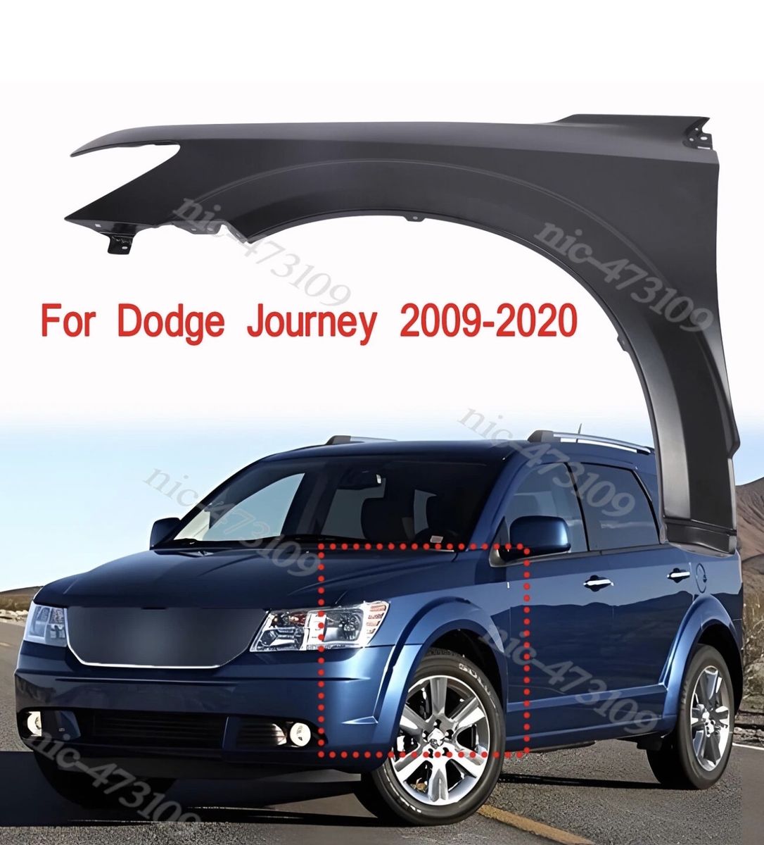 Replacement For Dodge Journey 2009 2010 2011 2012-2020 LH/Driver Side Fender