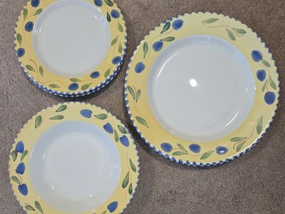 VTG Pier 1 Palermo Hand Painted Earthenware Set 6