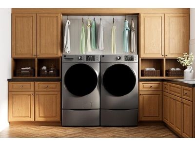 New In Box High- End Silver Metallic Kenmore Washer & Dryer Set