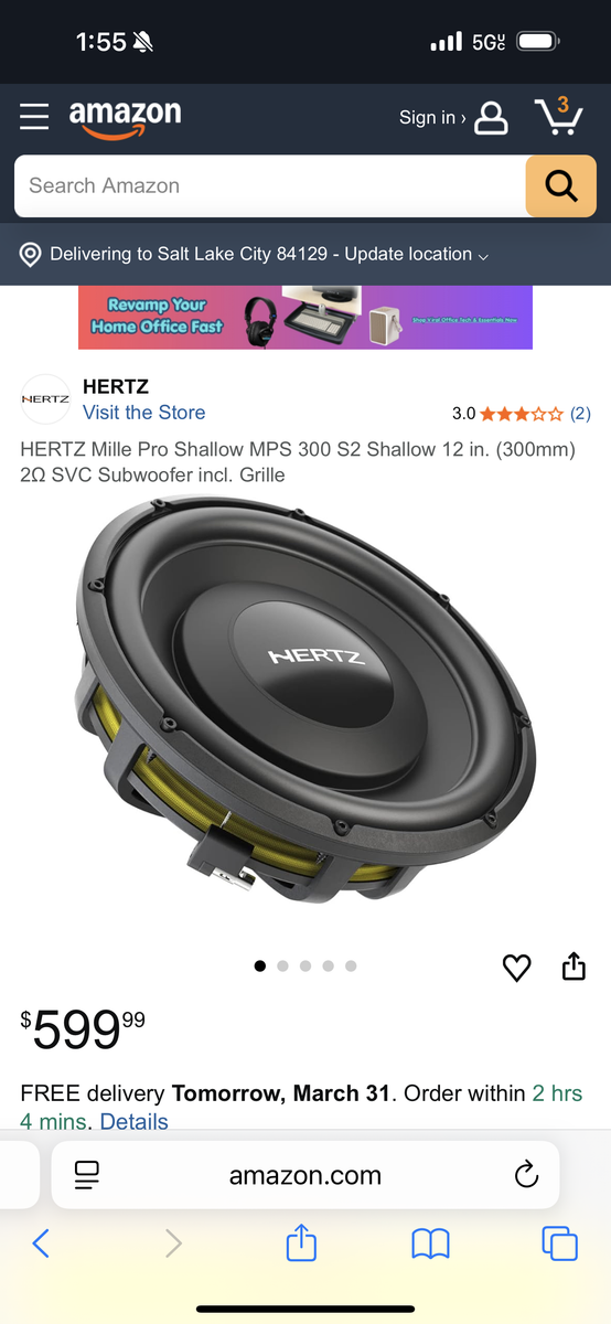 Hertz Millie pro 12” Shallow Sub.