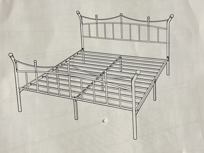Gold Metal Bed Frame with Headboard & Footboard (Model LFHGC002/LFHGC003) Queen
