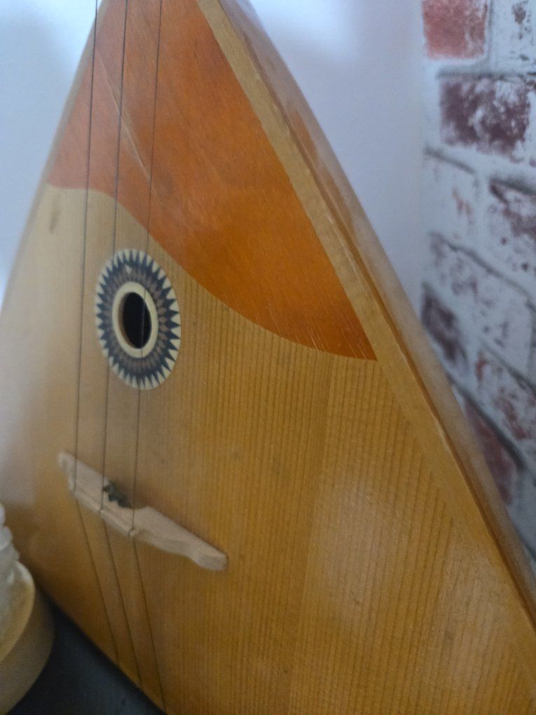 Vintage Balalaika 3-String Folk Instrument - Unique Triangular Body
