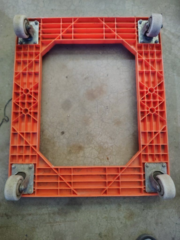Heavy-Duty Orange Square Plastic Moving Dolly with 4 Casters