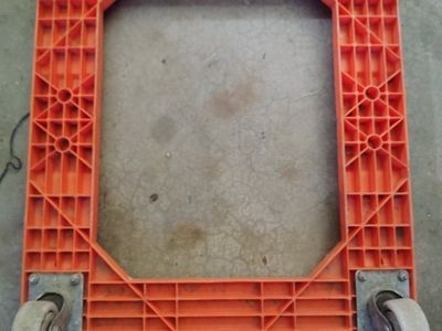 Heavy-Duty Orange Square Plastic Moving Dolly with 4 Casters