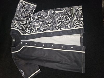 Javz 02 Shark Squad Worldwide Baseball Jersey - Black/White Swirl - Size Large - Summer 2023