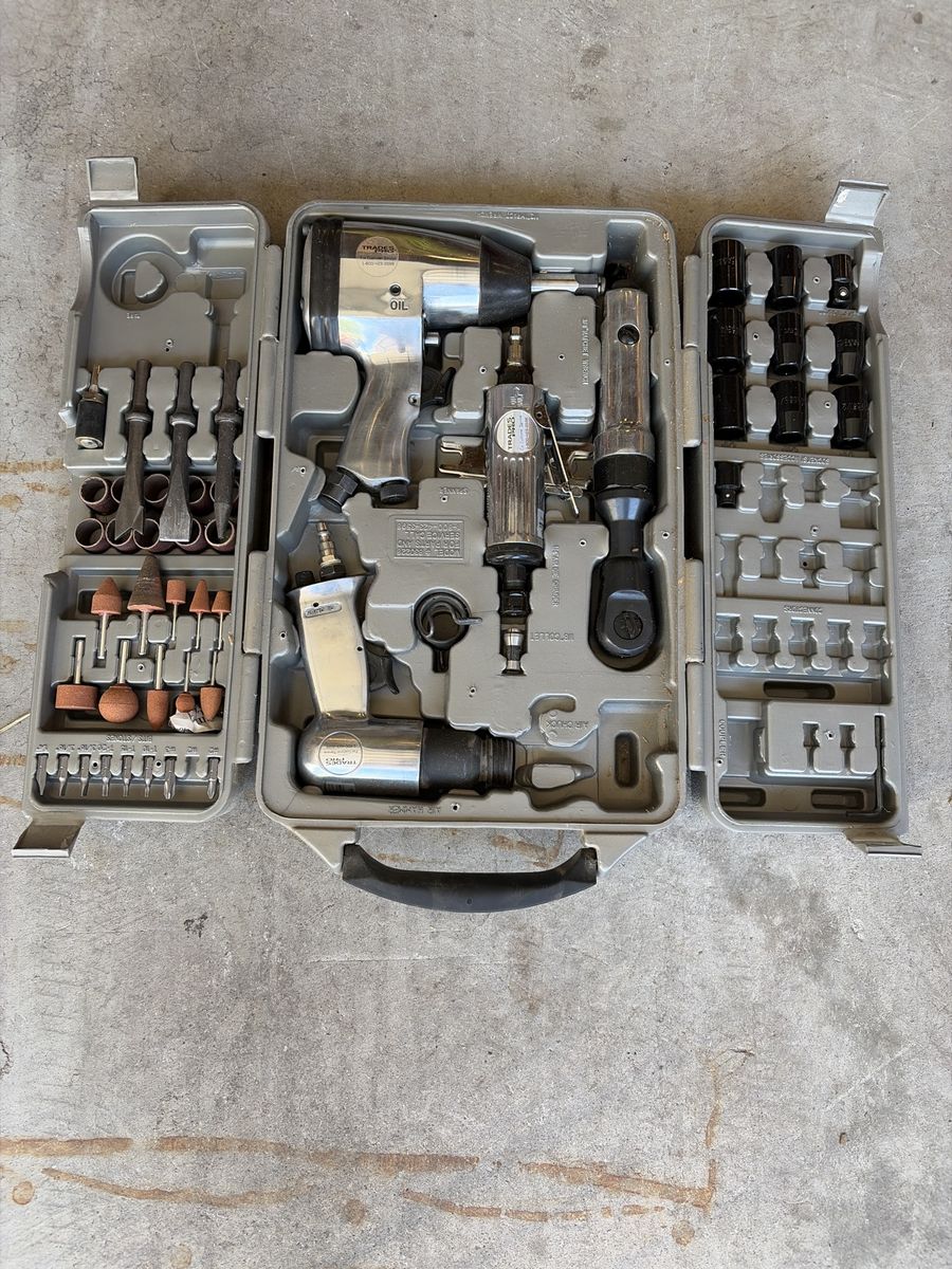 Trades Pro Air Tool Kit with Impact Wrench, Air Hammer, and Die Grinder