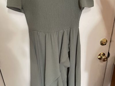 Light Green Bridesmaid Dress with Asymmetrical Skirt