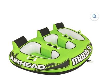 Airhead Mach 3 Rider Towable Tube for Boating - Green/Black - Inflatable Water Sport