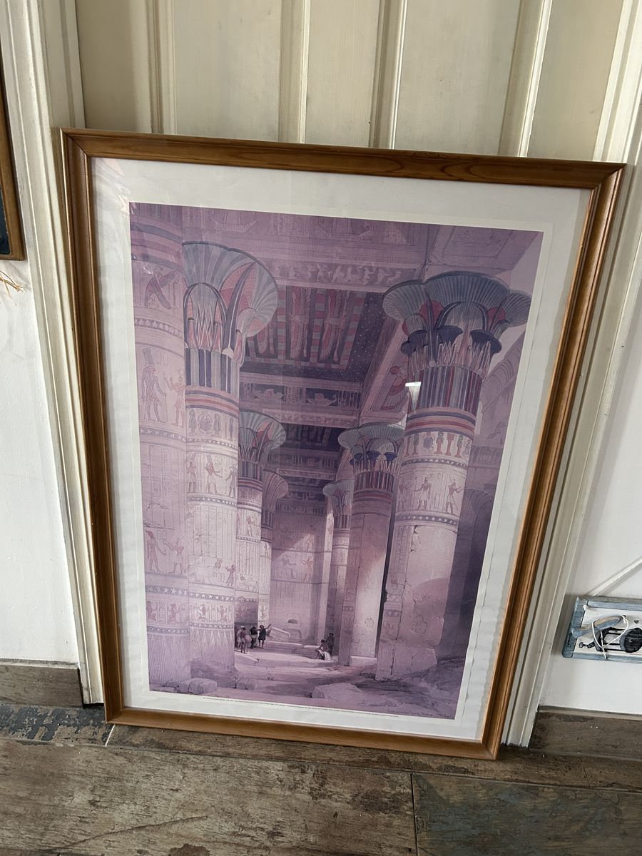 Large Framed Egyptian Temple Art Print
