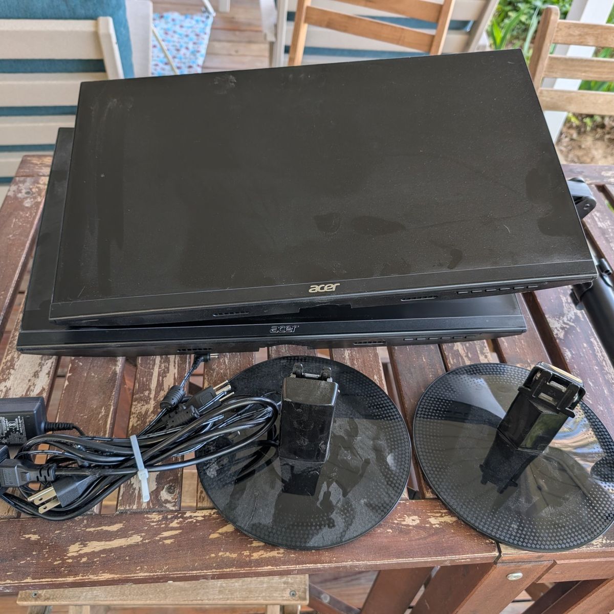 Two Acer Monitors with Desk Mount