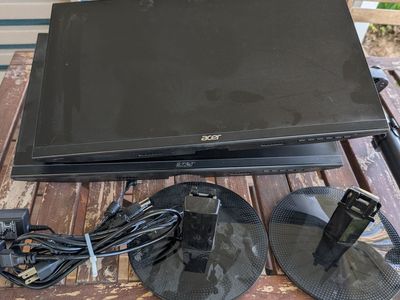 Two Acer Monitors with Desk Mount